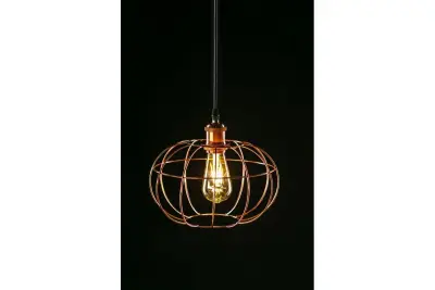 Decor Viela lampe à suspension sphérique en fil de cuivre diamètre 27,5 cm 7047