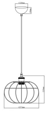 Decor Viela lampe à suspension sphérique en fil de cuivre diamètre 27,5 cm 7047
