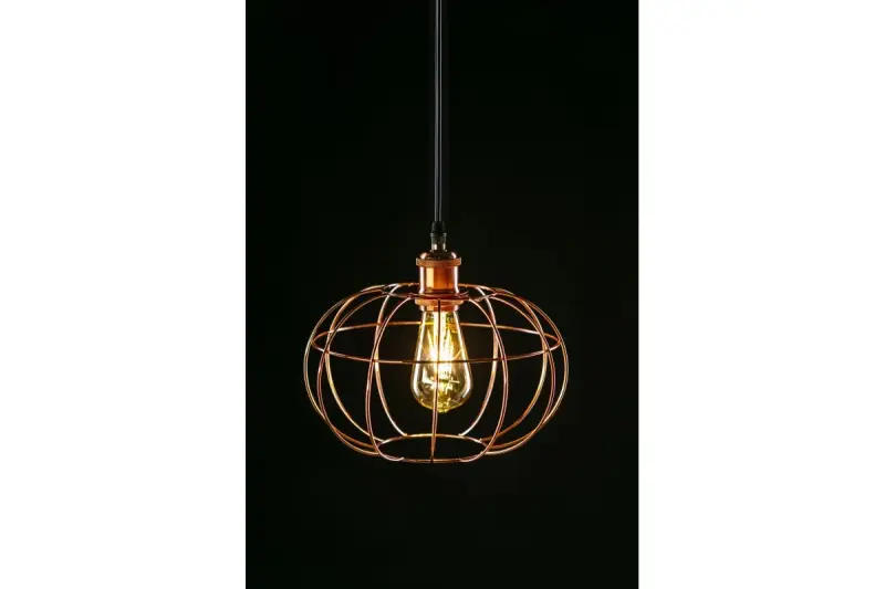 Decor Viela lampe à suspension sphérique en fil de cuivre diamètre 27,5 cm 7047