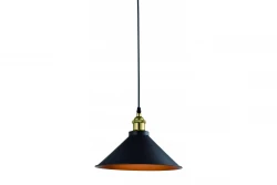 Decor Mani Lampe à suspension en métal Noir et Or diamètre 30 cm 4076