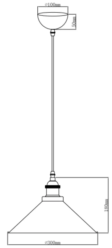 Decor Mani Lampe à suspension en métal Noir et Or diamètre 30 cm 4076