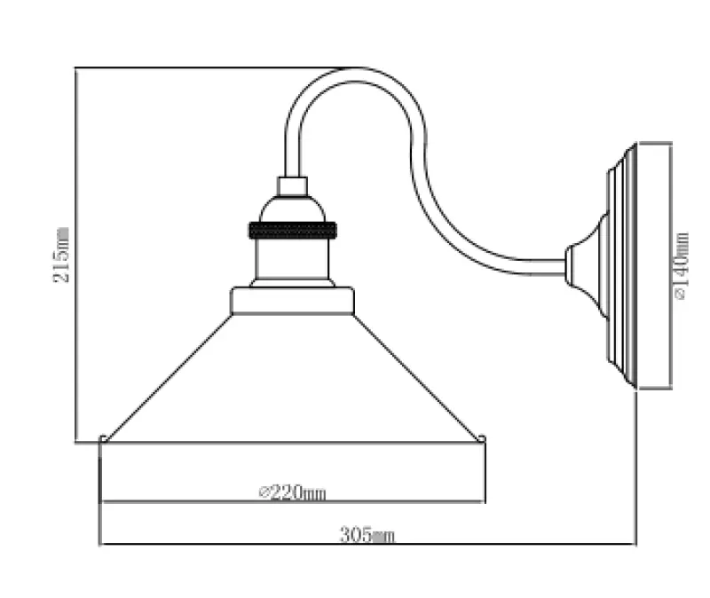 Décor Mani Lampe murale en métal noir et or diamètre 22 cm 4052