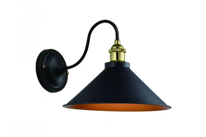 Décor Mani Lampe murale en métal noir et or diamètre 22 cm 4052