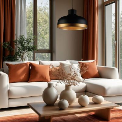 Décor Goldi Noir Or Lampe à suspension moderne diamètre 42 cm 4113