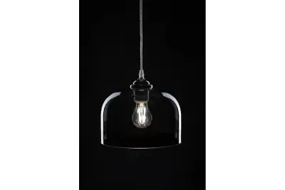 Décor Lati Lampe à suspension cylindrique noire verre diamètre 23,5 cm 7122