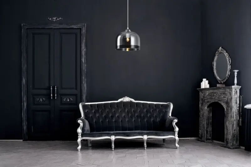 Décor Lati Lampe à suspension cylindrique noire verre diamètre 23,5 cm 7122