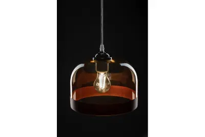 Decor Lati Lampe à suspension cylindrique de couleur ambre verre diamètre 23,5 cm 7146