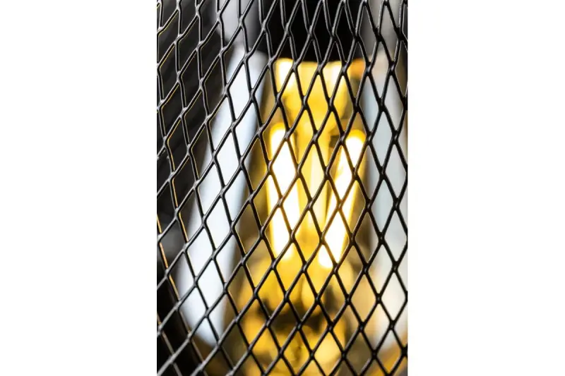 Décor Xalis Lampe à suspension abat-jour filaire noir avec bord métallique diamètre 18,5 cm 7320