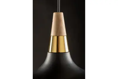 Decor Skandi Lampe à suspension moderne noire diamètre 35 cm 7382