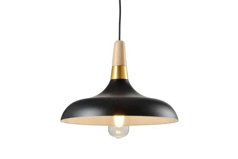Decor Skandi Lampe à suspension moderne noire diamètre 35 cm 7382