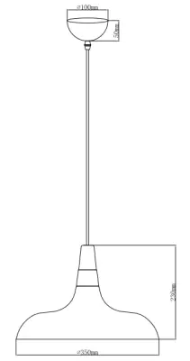 Decor Skandi Lampe à suspension moderne grise 35 cm de diamètre 7368