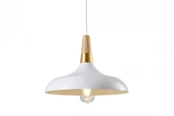 Decor Skandi Lampe à suspension moderne blanche 35 cm de diamètre 7504