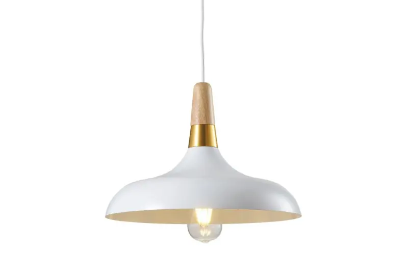 Decor Skandi Lampe à suspension moderne blanche 35 cm de diamètre 7504