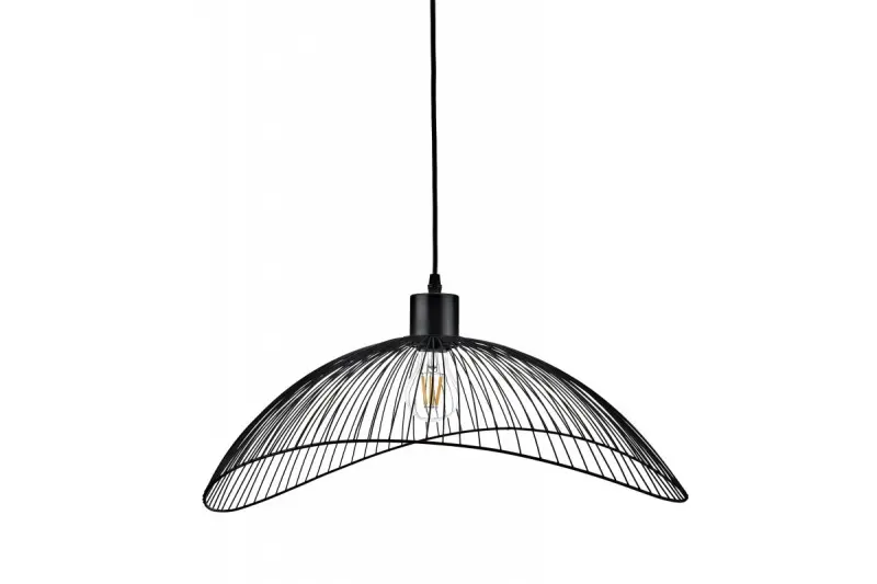 Decor Reto Lampe à suspension en fil noir vintage 40 cm de diamètre 4137