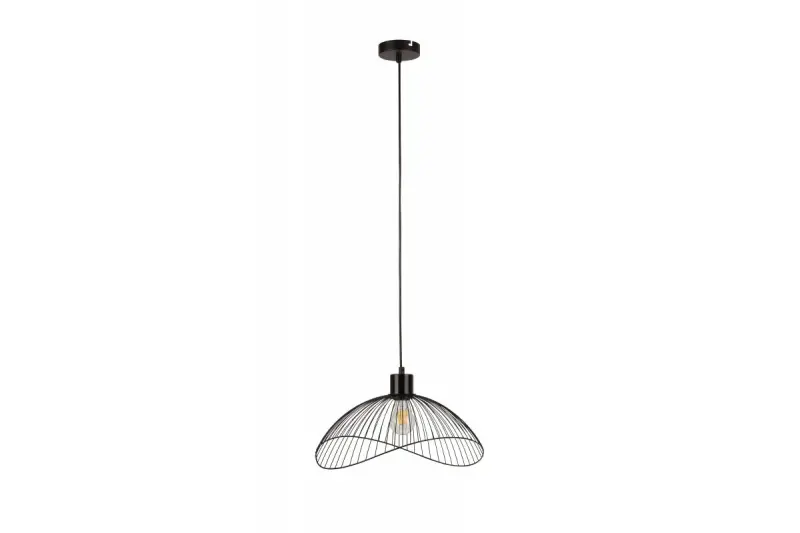 Decor Reto Lampe à suspension en fil noir vintage 50 cm de diamètre 4151