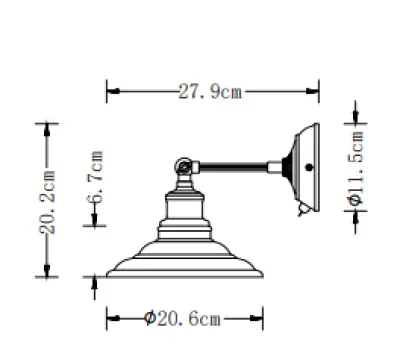 Decor Loret Applique grise orientable avec interrupteur 20 cm de diamètre 8229