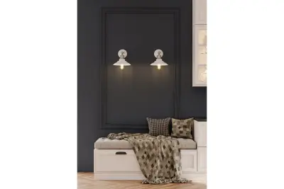 Decor Loret Applique blanche orientable avec interrupteur diamètre 20 cm 8267
