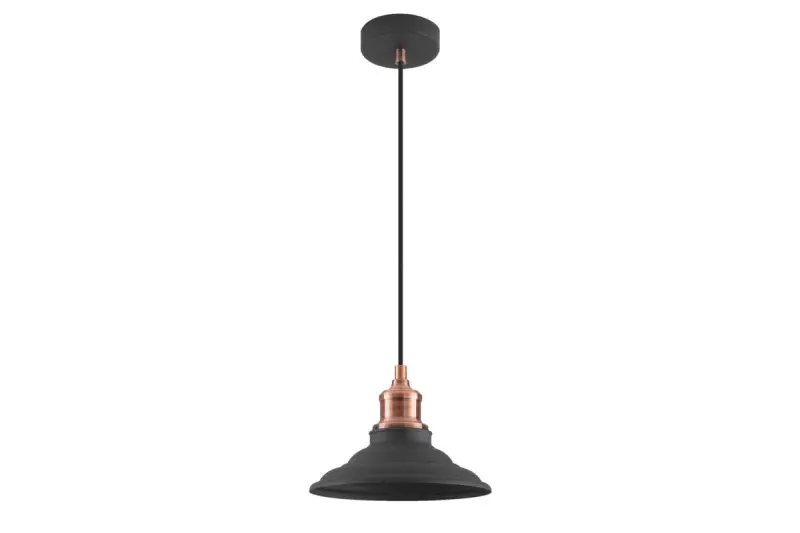 Décor Loret Lampe à suspension noire intemporelle 20,5 cm de diamètre 8731