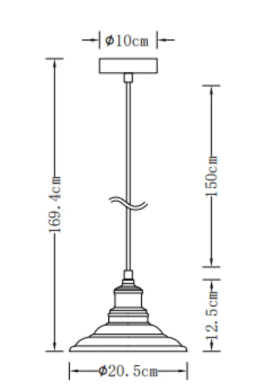 Decor Loret Lampe à suspension intemporelle grise 20,5 cm de diamètre 8854