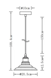 Décor Loret Lampe à suspension blanche intemporelle 20,5 cm de diamètre 9691