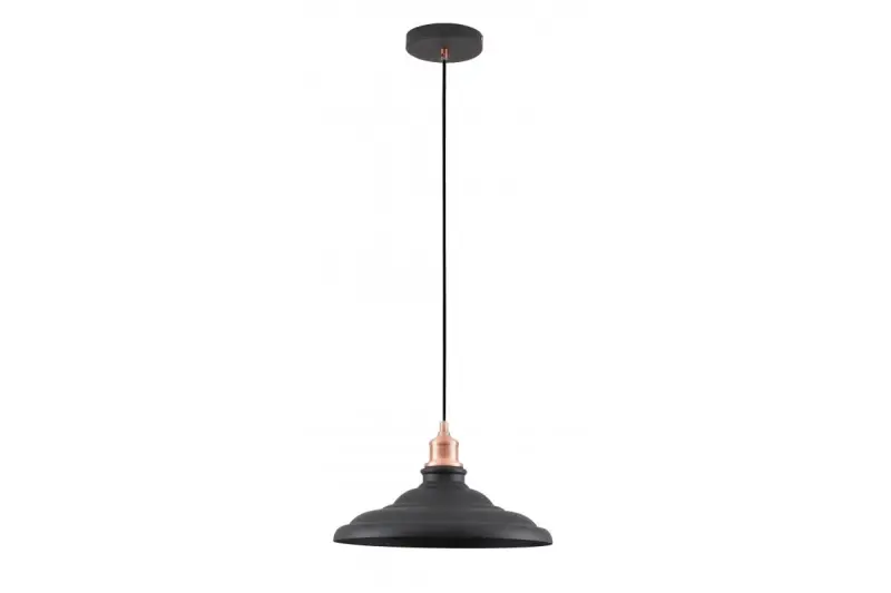 Décor Loret Lampe à suspension noire intemporelle 34,8 cm de diamètre 9721