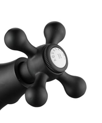 AquaTrimo Windsor robinet de cuisine nostalgique noir mat 21WS7531SW