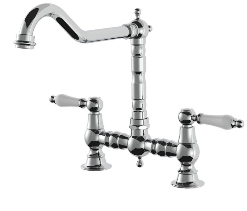 AquaTrimo Country Mitigeur de cuisine classique 2 trous avec bec pivotant chromé 21CT7657CM