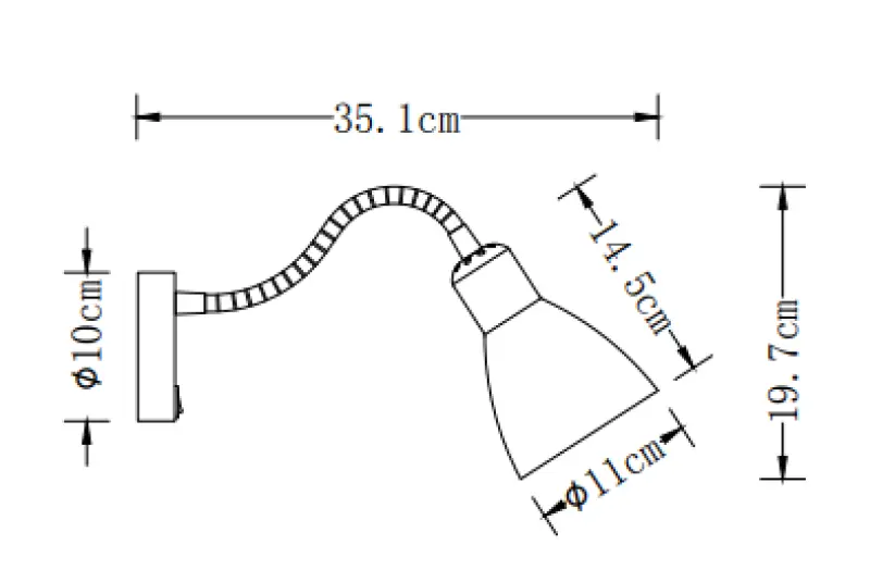 Decor Etore Lampe murale beige avec bras en métal 11 cm de diamètre 1907