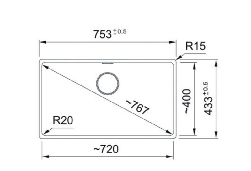 Franke Maris MRG 110-72 Fragranite édition noire mat évier sous plan de travail