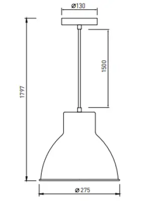Decor Dante Lampe à suspension noire mate avec intérieur blanc diamètre 27,5 cm 2119