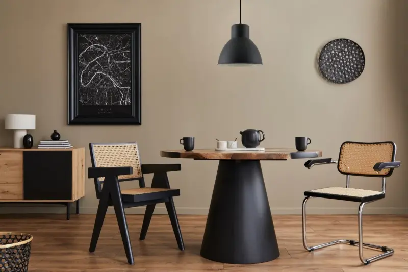 Decor Dante Lampe à suspension noire mate avec intérieur blanc diamètre 27,5 cm 2119