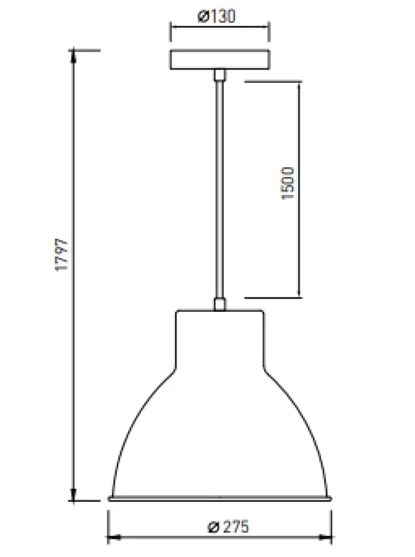 Decor Dante Lampe à suspension noire mate avec intérieur blanc diamètre 27,5 cm 2119