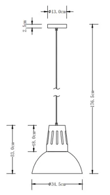 Décor Artemia Lampe à suspension blanche avec finition industrielle 34,5 cm de diamètre 2508