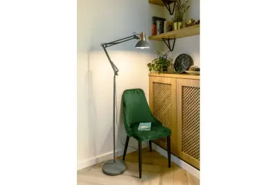 Décor Artemia Lampe sur pied grise long bras en métal diamètre 16,5 cm 2300