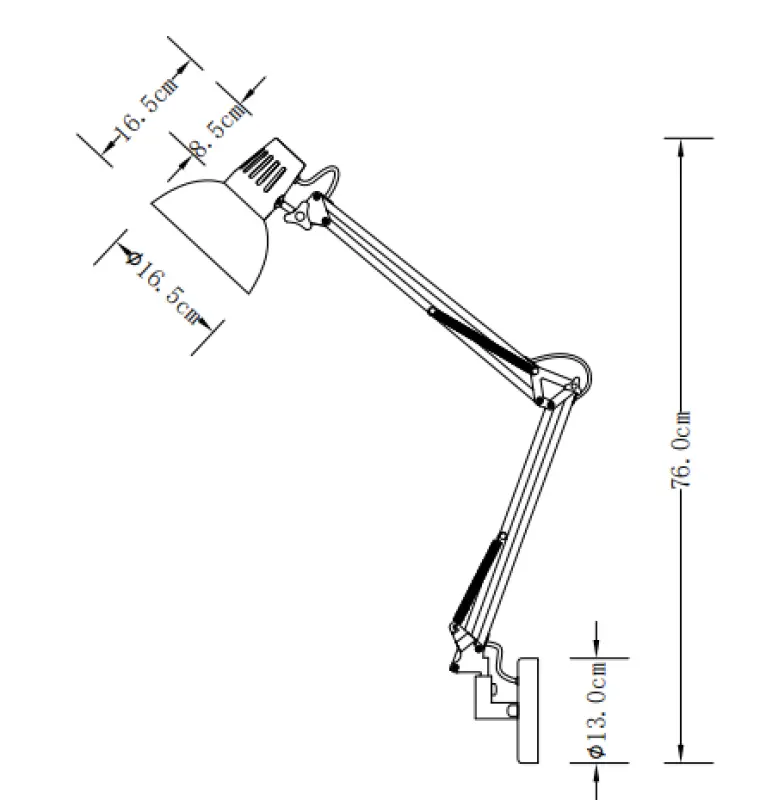 Décor Artemia Applique grise avec bras métallique et intérieur blanc diamètre 16,5 cm 2157