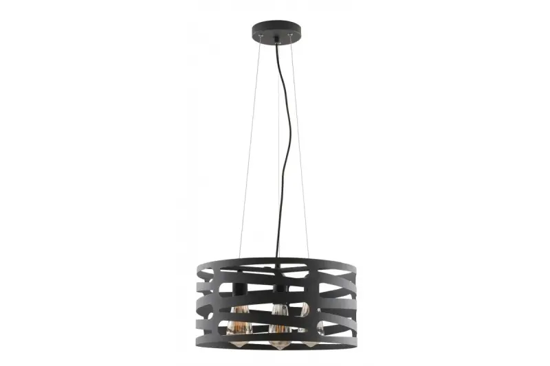 Decor Marisa noir Lampe à suspension avec des interstices horizontaux effilés max. 3 ampoules diamètre 40 cm 2584