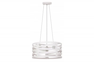Decor Marisa Lampe à suspension blanche avec interstices horizontaux effilés max. 3 ampoules diamètre 40 cm 2782