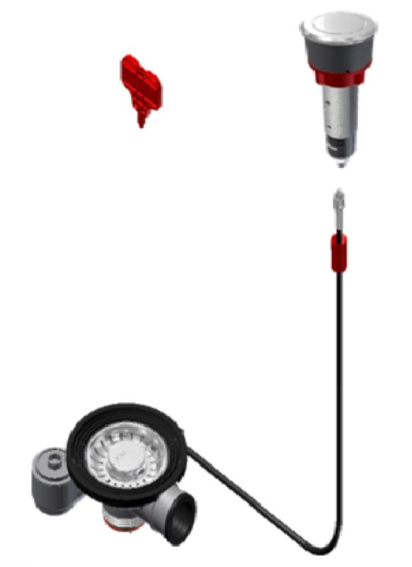 Franke Kit de vidage pour évier avec bonde intégrée (turbo) avec vidange automatique et bouton-poussoir en inox 1208957709