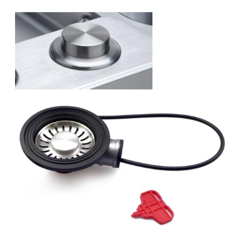 Franke Kit de vidage pour évier avec bonde intégrée (turbo) avec vidange automatique et bouton-poussoir en inox 1208957709