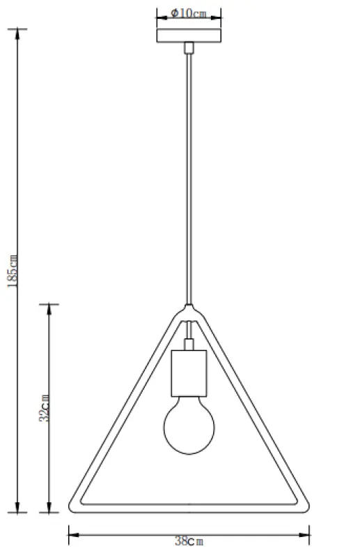 Décor Gija noir Lampe à suspension triangulaire à un point 2621