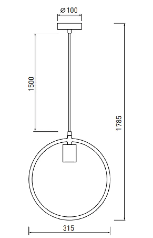 Decor Fija lampe à suspension ronde noire 2805