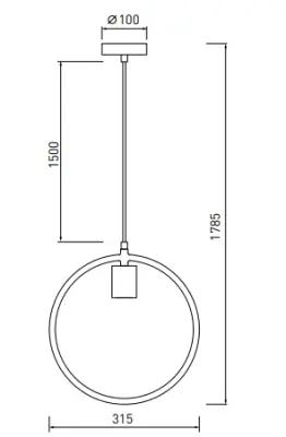 Decor Fija Lampe à suspension ronde blanche à un point 2898