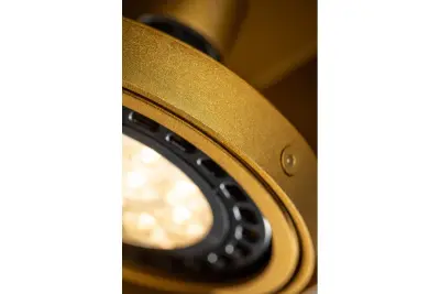 Decor Verso Plafonnier Noir Or avec tête mobile deux sources lumineuses 4212