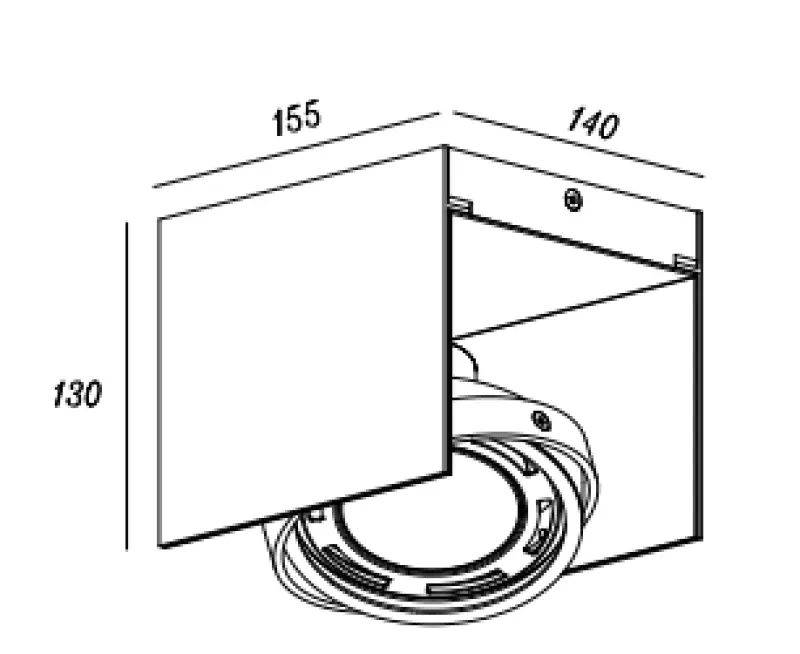 Decor Verso Plafonnier Noir et Blanc avec tête mobile 1 source lumineuse 4236