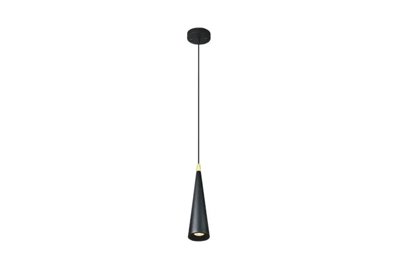 Decor Evi Lampe à suspension conique en aluminium noir 4410