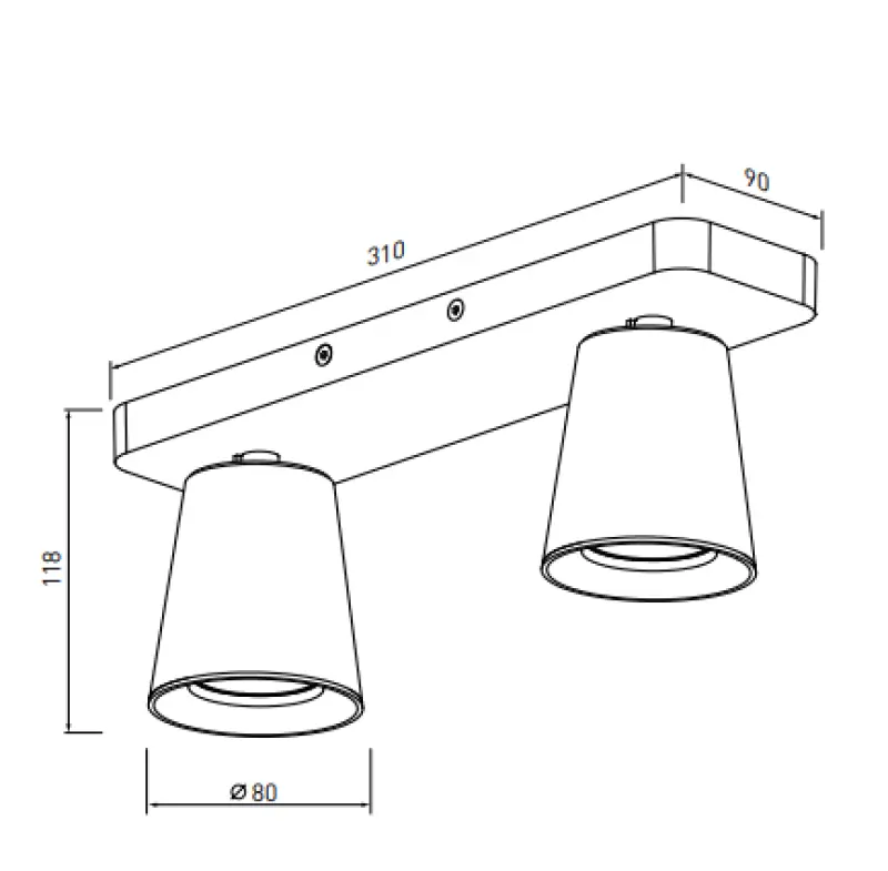 Decor Elli Plafonnier moderne blanc avec 2 sources lumineuses 4489
