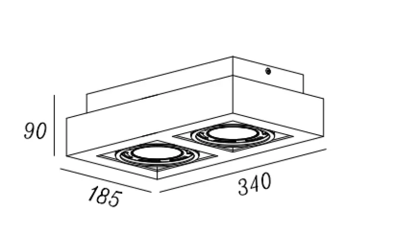 Décor Loid Plafonnier rectangulaire blanc fonctionnel avec 2 sources lumineuses 4663