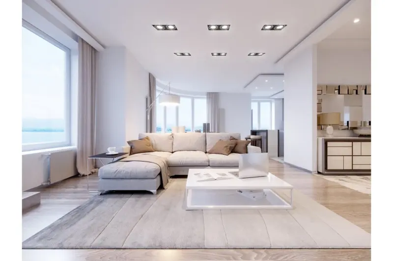 Decor Milo plafonnier encastrable noir sans cadre avec 2 sources lumineuses 4755