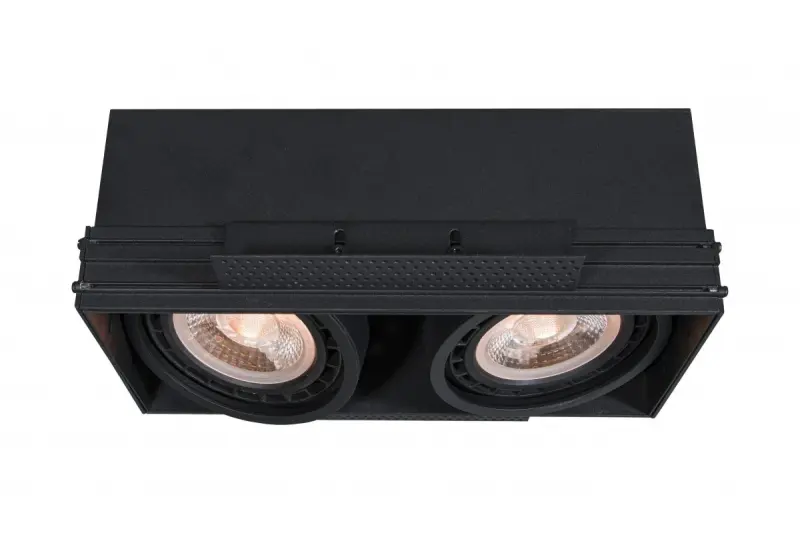 Decor Milo plafonnier encastrable noir sans cadre avec 2 sources lumineuses 4755