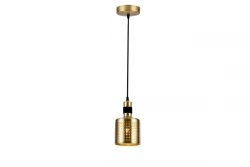 Decor Bellis Lampe à suspension cylindrique Noir et Or avec 1 source lumineuse 4666